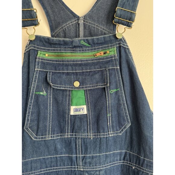 Vintage Liberty Denim Carpenter Farm Overalls Mens Workwear Chore Blue Jean - Picture 3 of 16